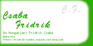 csaba fridrik business card